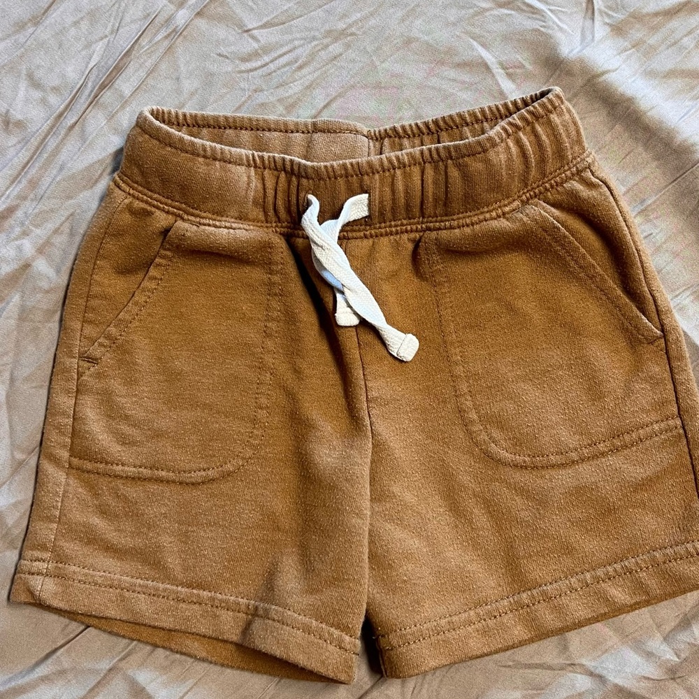 Cat & Jack Tan Shorts with White Drawstring